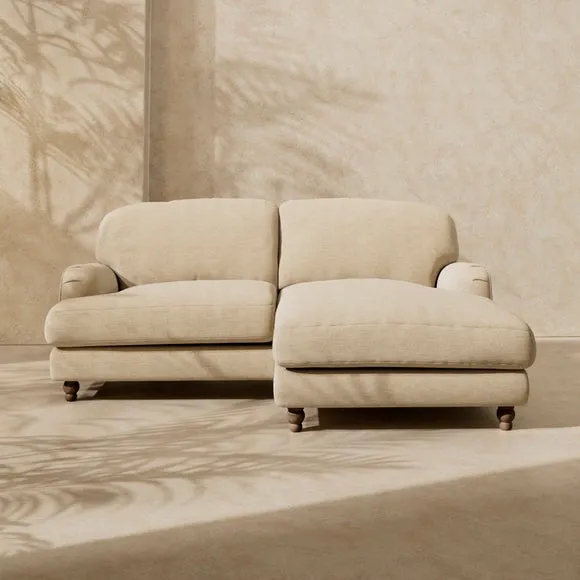 Arthur Linen Chenille Corner Chaise Sofa 1