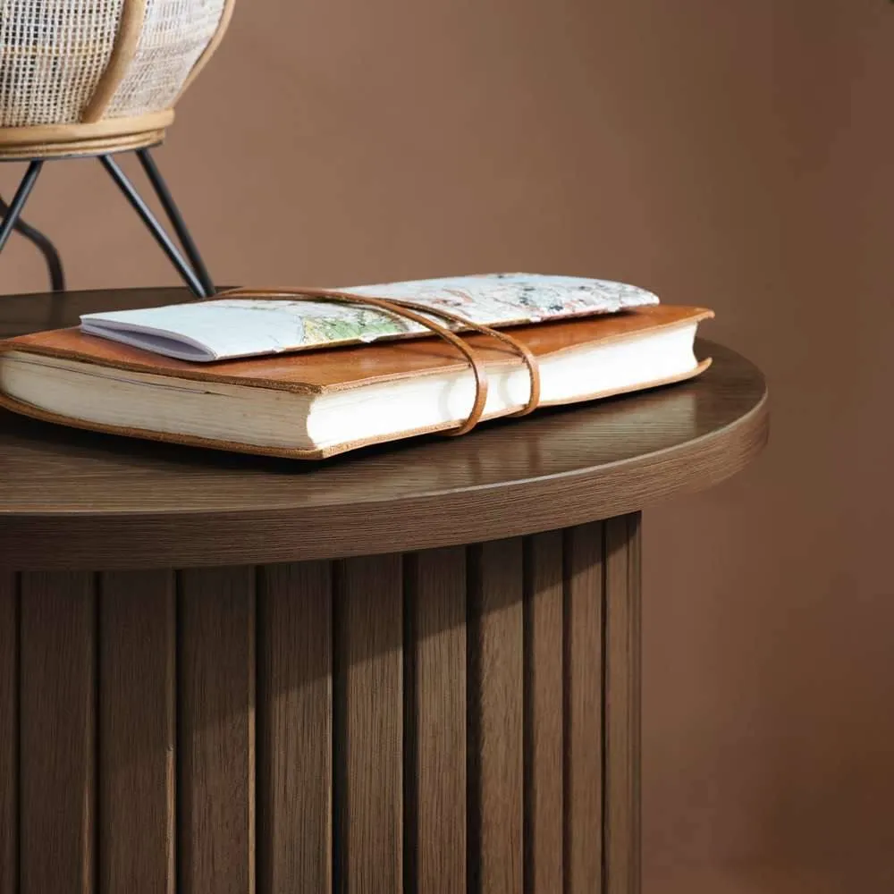Birlea Axel Fluted Side Table Walnut 4
