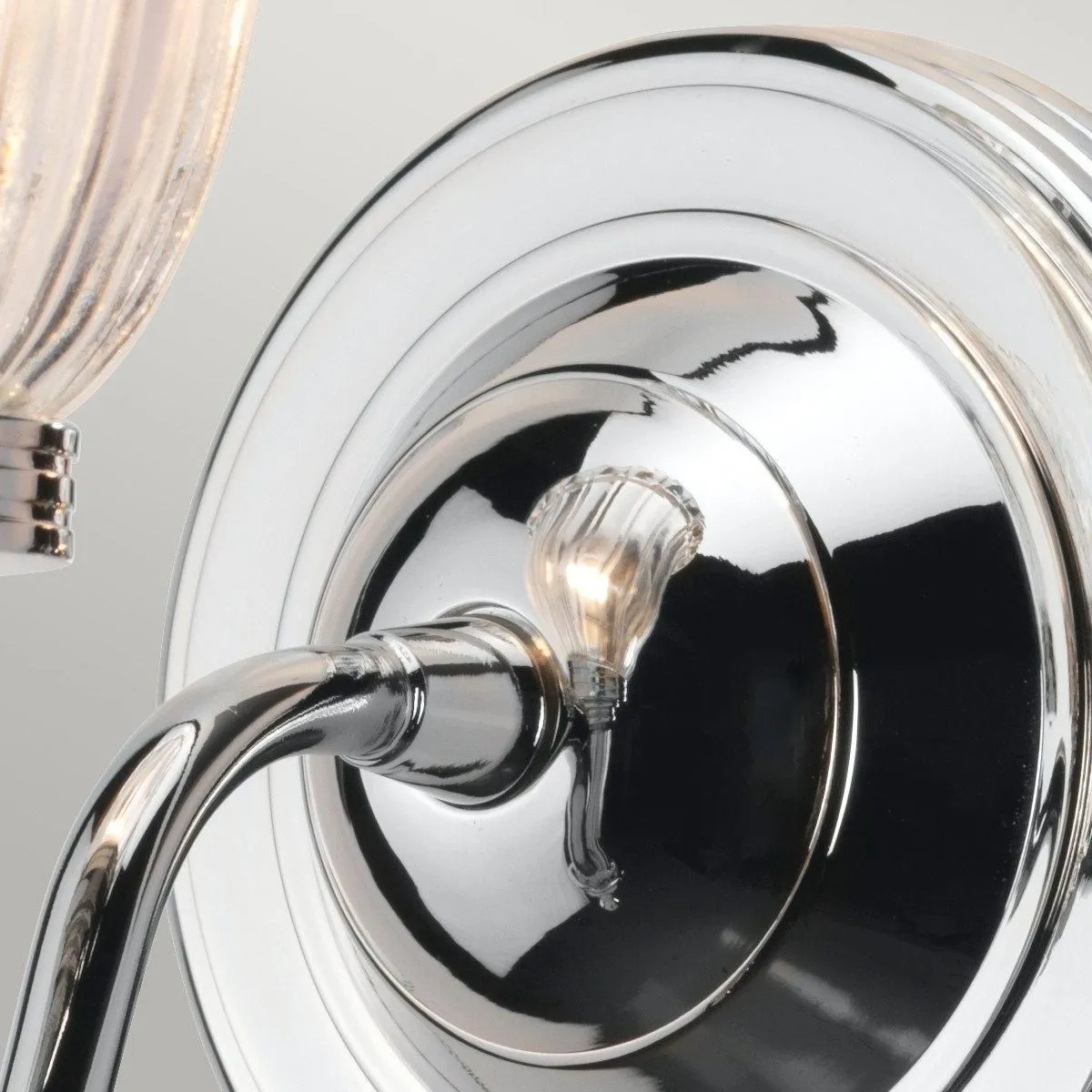 Netlighting Carroll 1 Light Bathroom Wall Light Polished Chrome IP44 G9 in Grey 2