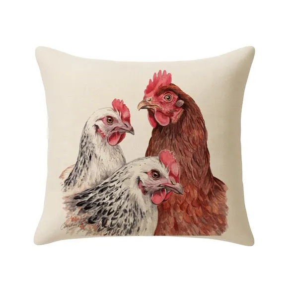Christine Varley Hens Square Cushion 3