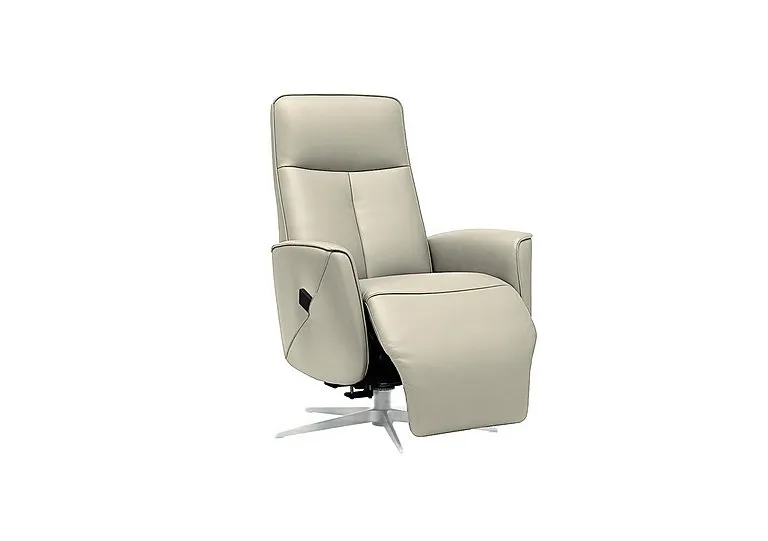 Maribo Leather Lift and Rise Power Recliner Chair with Power Headrest and Chrome Base