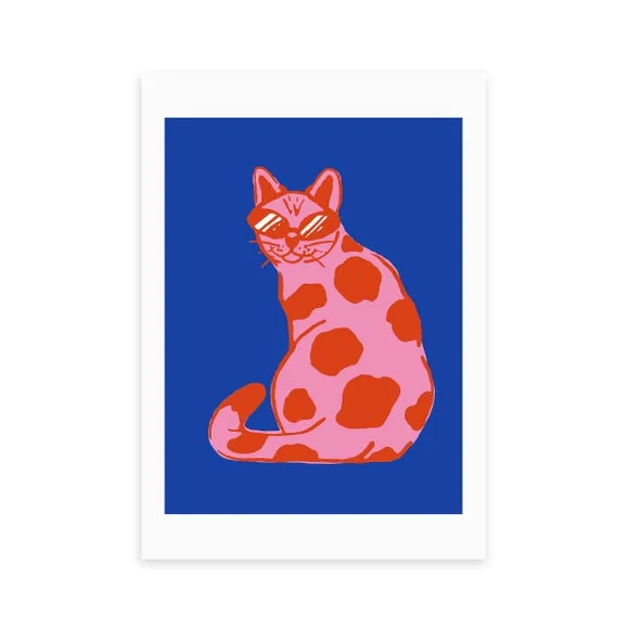 East End Prints Groovy Cat Print by Tartagain 2