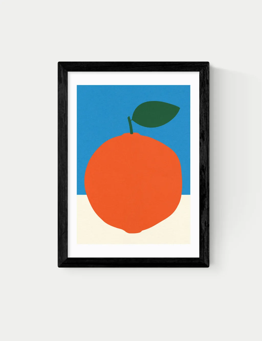 East End Prints Orange (Blue & Orange) Framed Art Black