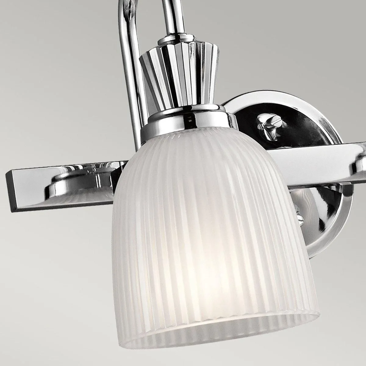 Netlighting Cora 2 Light Bathroom Wall Light Polished Chrome IP44 G9 in Grey 2