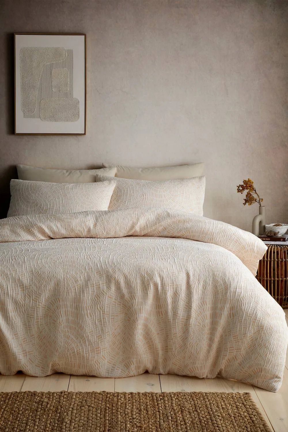 Appletree 'Fossil Jacquard' Textured Duvet Cover Set in Natural