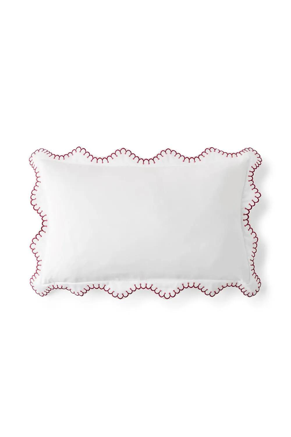 CHRISTY 'Lucerne Scallop' Luxury Cotton Sateen Boudoir Cushion in Raspberry 3