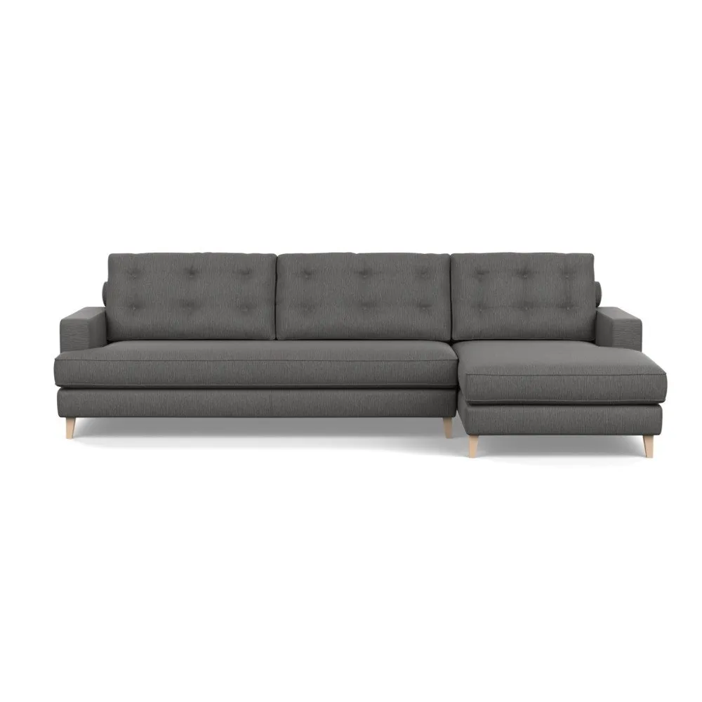 Heal's Mistral Right Hand Facing Corner Sofa Smart Linen Mix Grey Natural