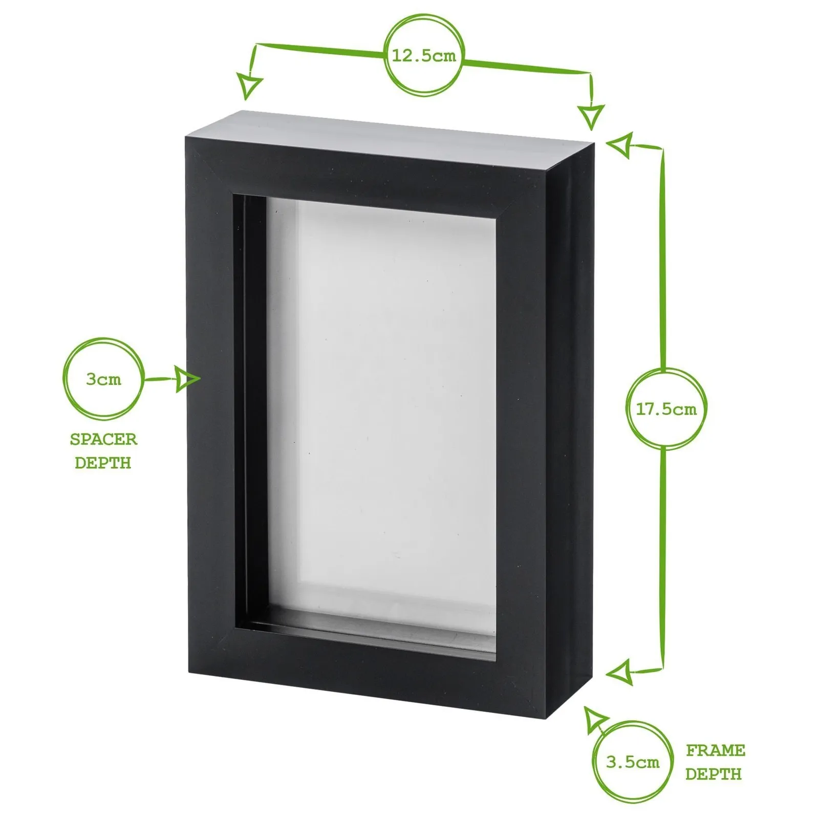Nicola Spring 3D Box Photo Frames - 4 x 6" - Pack of 5 in Black 1