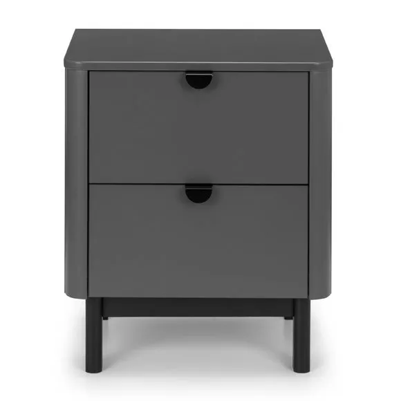 Chloe 2 Drawer Bedside Table, Grey 4