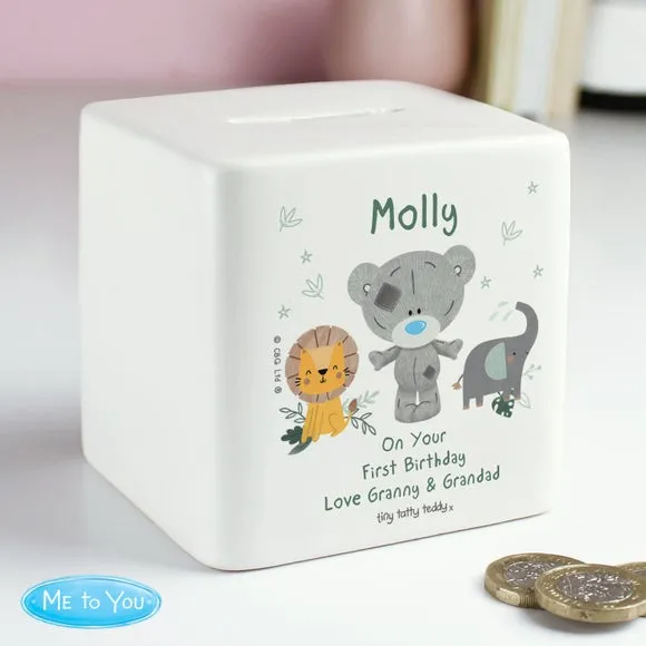 Personalised Tiny Tatty Teddy Jungle Animals Money Box 2