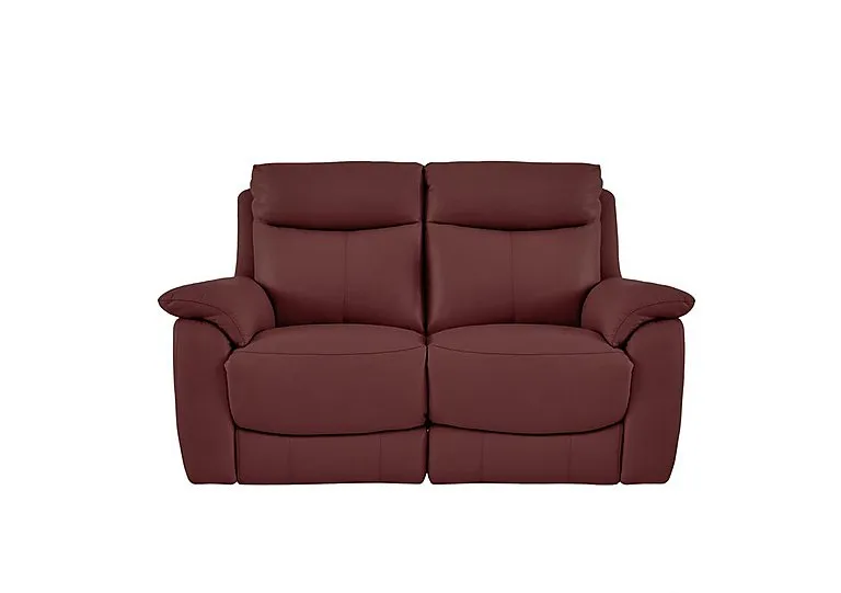 Echo Leather 2 Seater Power Recliner Sofa - BV Deep Red