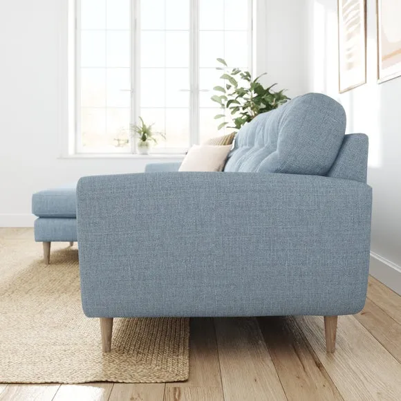 Sven Chunky Tonal Weave Large Corner Chaise Sofa 2