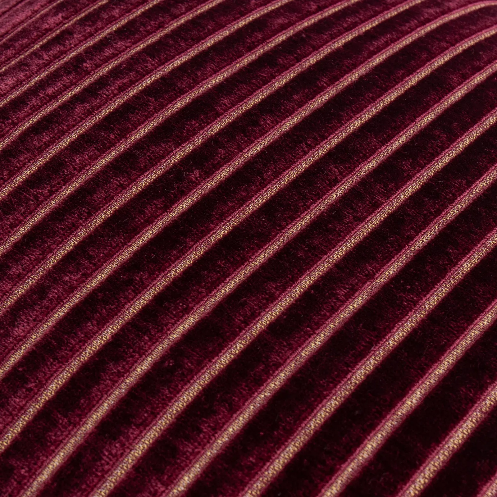 Paoletti Savoy Stripe Velvet Cushion in Burgundy 5