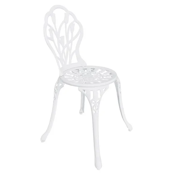 Cast Aluminium White Tulip Bistro Set 4