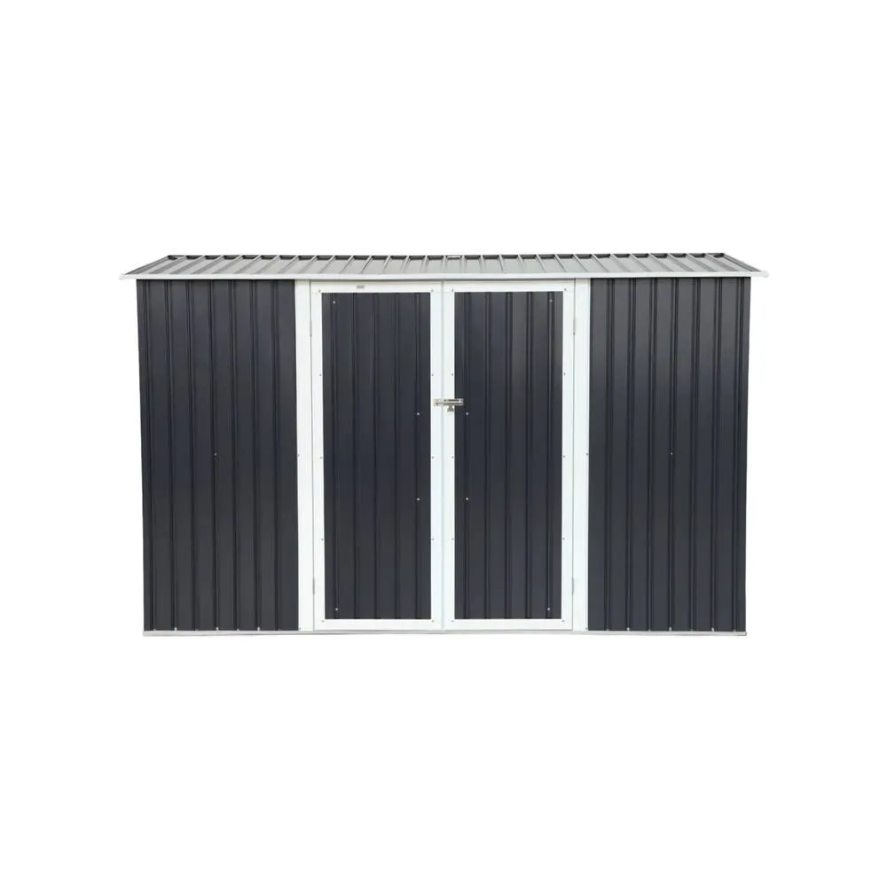 sweeek 2.57 m² lean-to garden shed galvanized steel with anchoring kit in Dark Grey 4