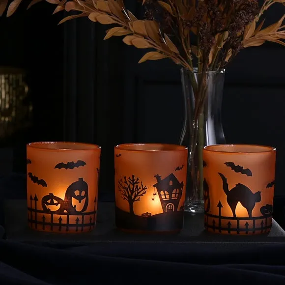 Set of 3 Hocus Pocus Assorted Halloween Tealight Holders