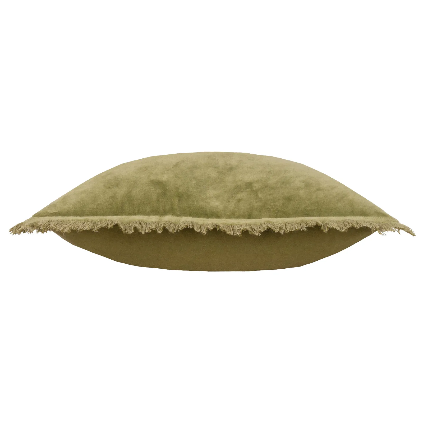 Yard Jaye 100% Cotton Velvet Fringed Cushion in Green 4