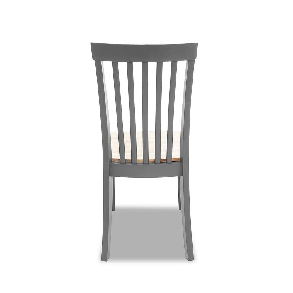 Statement Furniture Florence Highback Wooden Seat Chairs Set of 4 in Light Grey 5