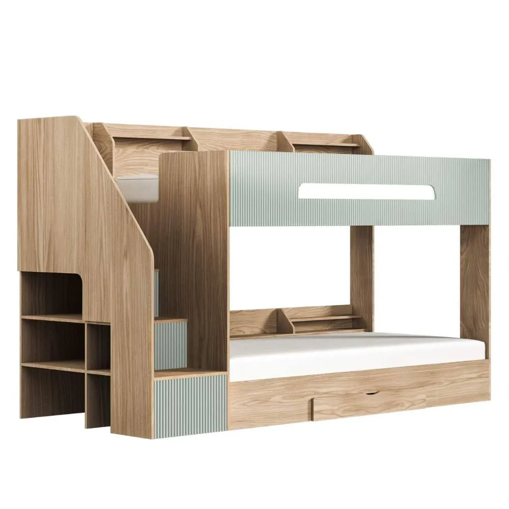 Flair Finn Staircase Bunk Bed with Storage in Natural 5