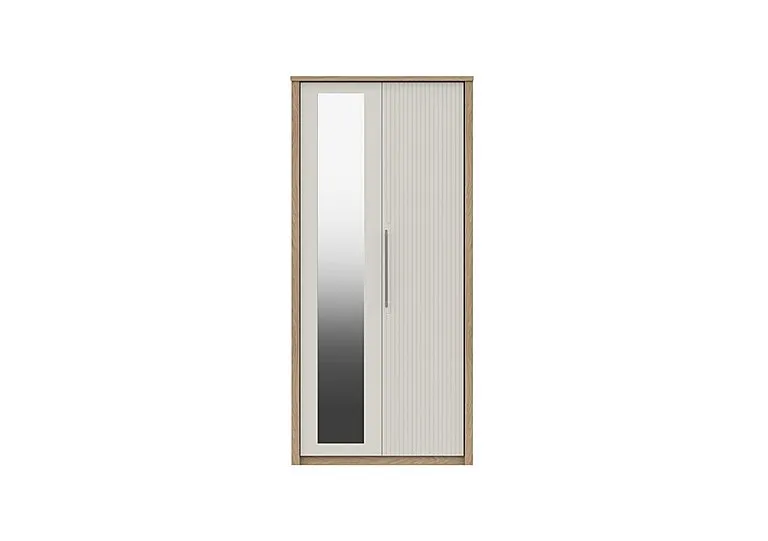 Chelsea 2 Door Wardrobe With Mirror Door and Silver Handles