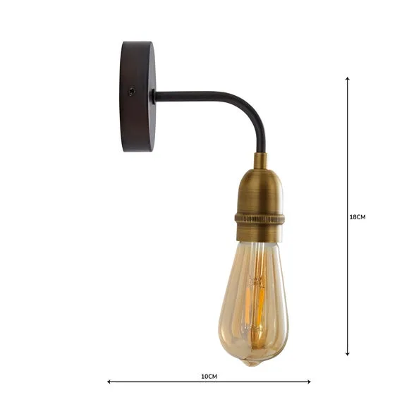 Marsden Antique Brass Industrial Wall Light 5