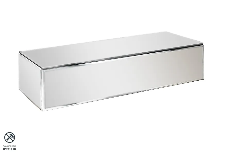 Inga Mirrored Floating Console Table / Storage System