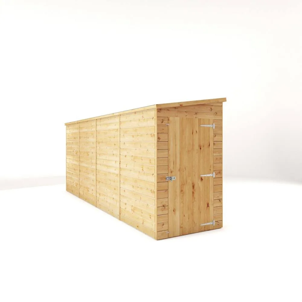 Mercia 16 x 4 Feet Modular Shiplap Pent - Windowless - L488xW127.9xH203.3 cm in Light Brown