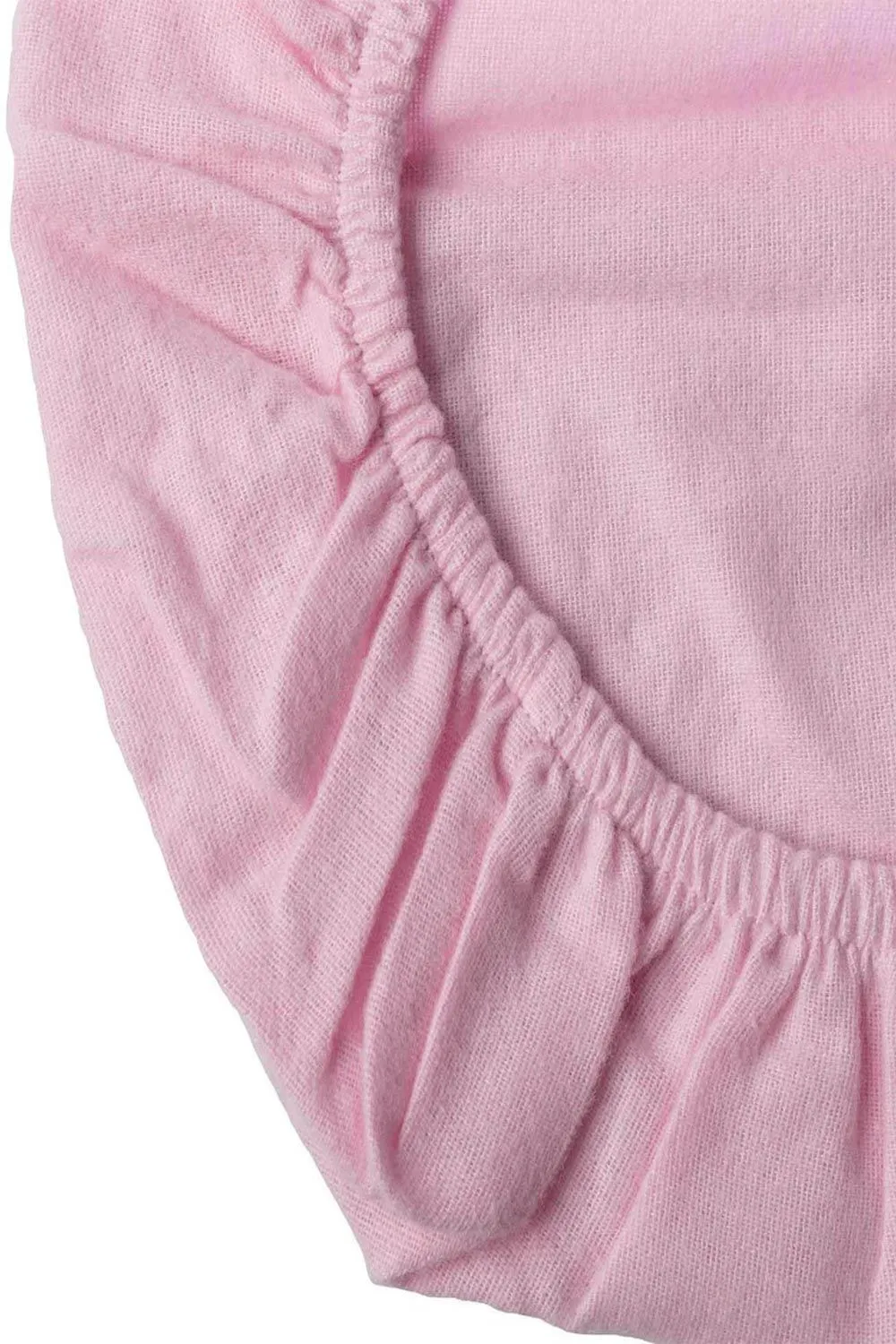 Homescapes 100% Brushed Cotton Cot Flat Sheet Single Pack, 100 x 150 cm in Pink 2