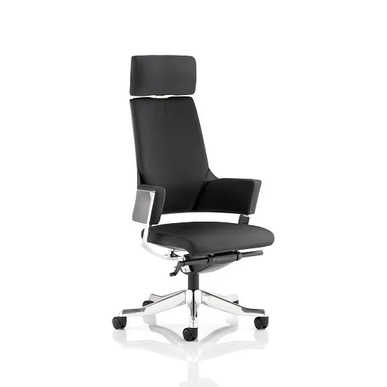Cooper Office Chair In Black Fabric With High Back