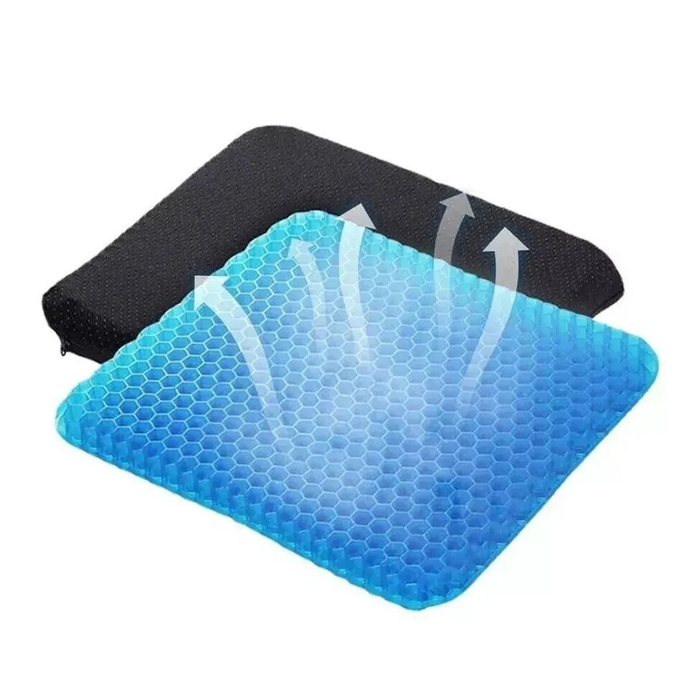 NESTLUNE Double Thick Honeycomb Gel Seat Cushion Soft Support Pad in Blue