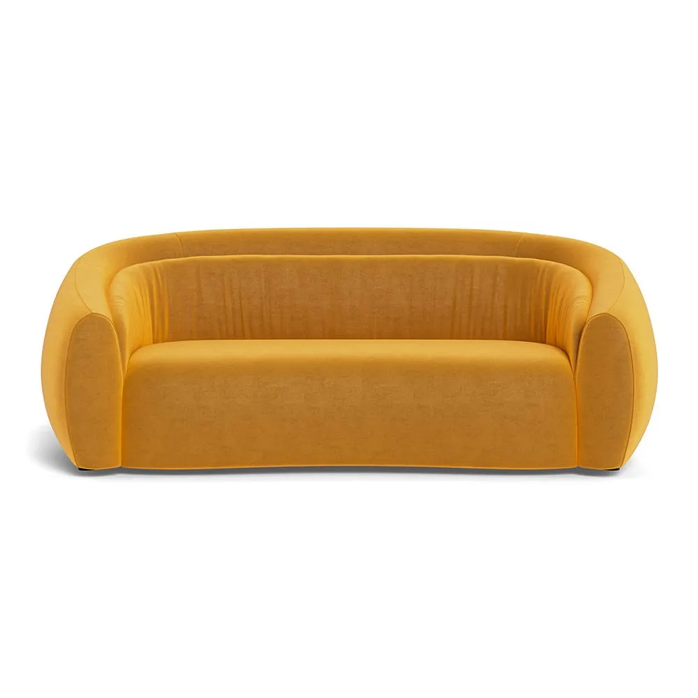 Heal's Flora 3 Seater Sofa Nobilis Velvet Mustard