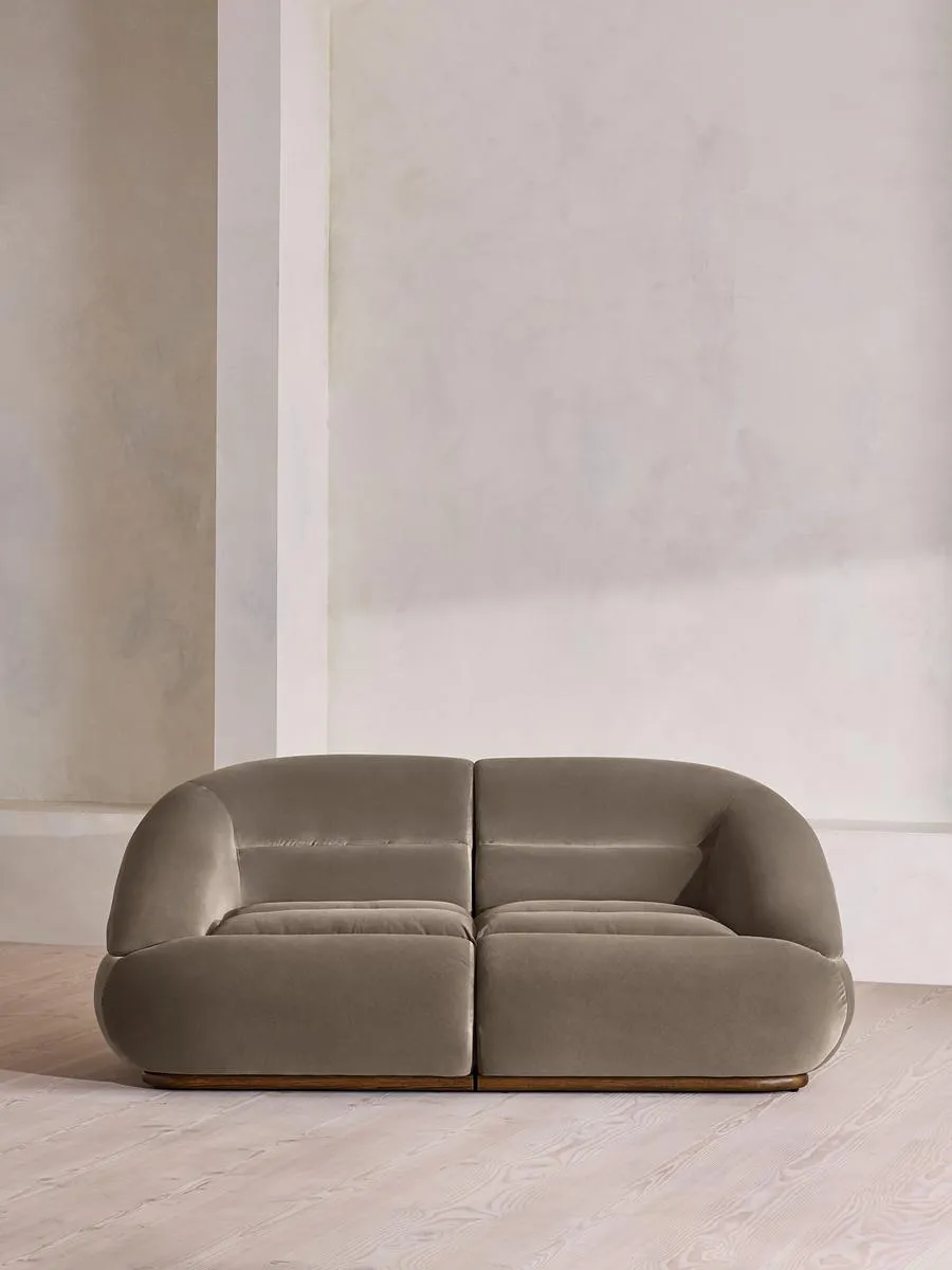 Edison Modular Sofa, Three Seater, Velvet, Taupe