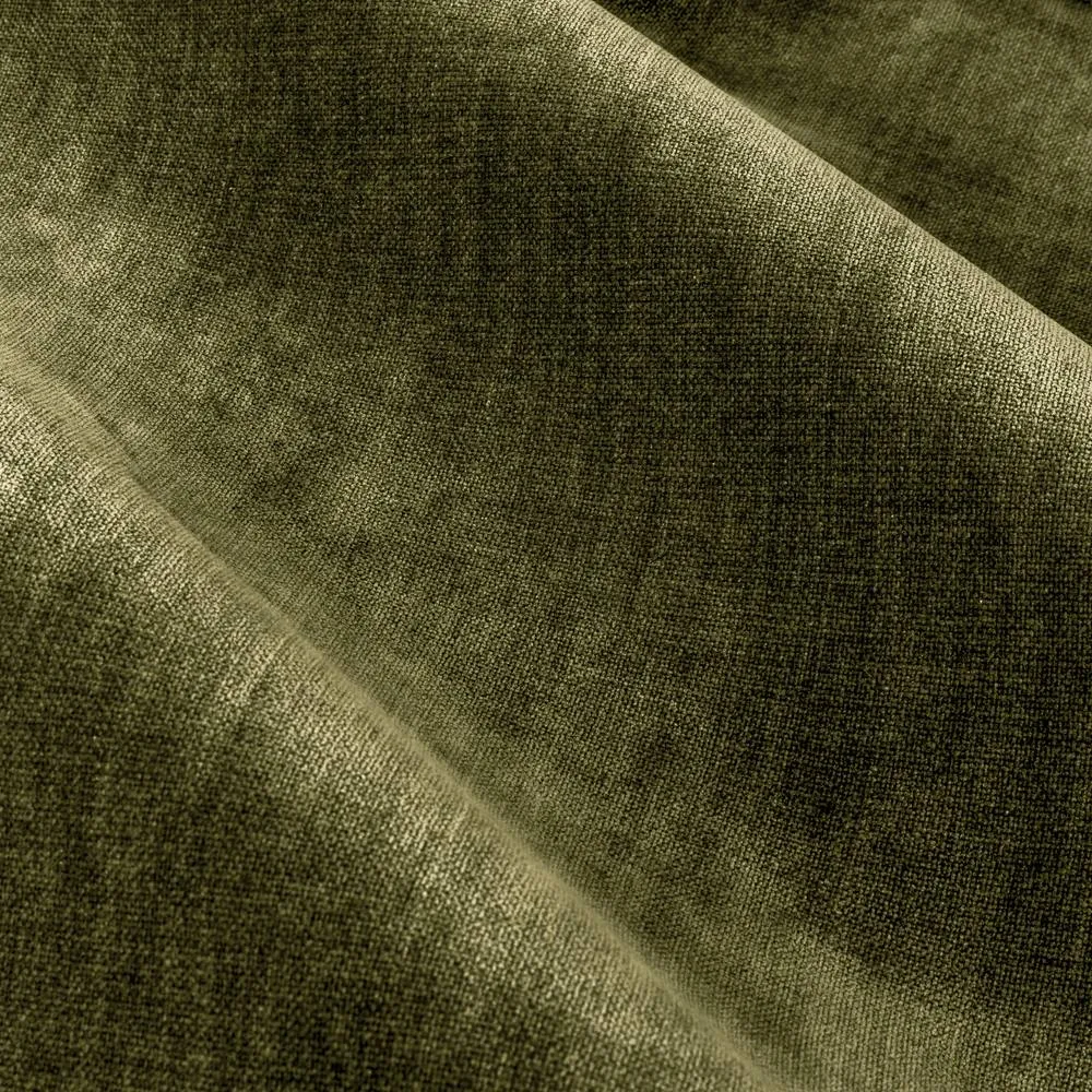 Yard Heavy Chenille Blackout Pencil Pleat Curtain Pair in Olive 4