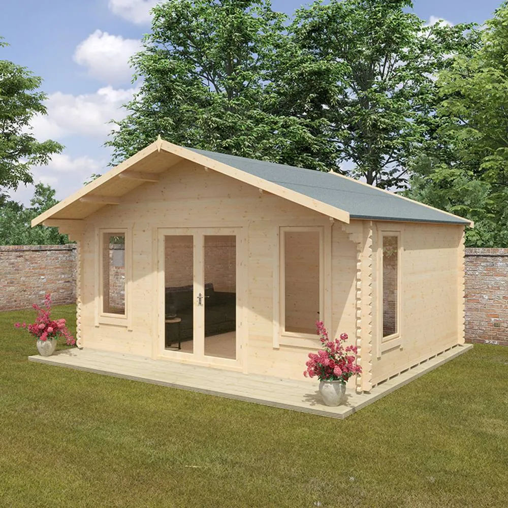 Buttercup Farm 12x18 The Sutton 44mm Cabin - L355 x W535 x H302.9 cm in Natural 6
