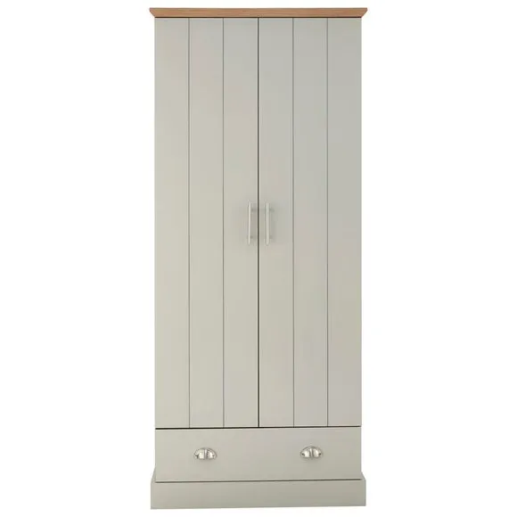 Kendal Double 1 Drawer Wardrobe, Grey 2