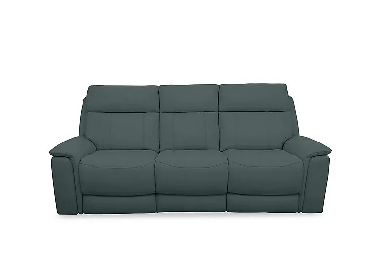 Chill Leather 3 Seater Power Recliner Sofa with Bluetooth - BV Lake Green