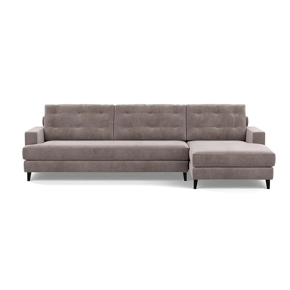 Heal's Mistral Right Hand Facing Corner Sofa Smart Luxe Velvet Mushroom Black 1