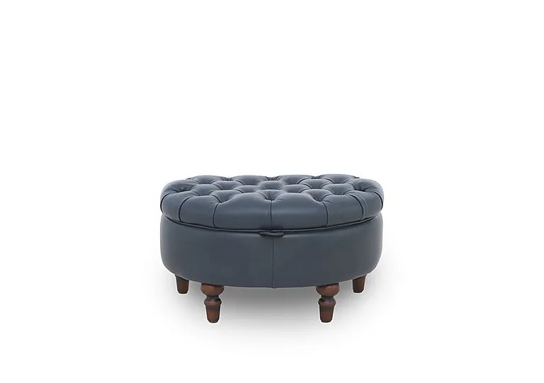 Columbus Leather Half Moon Footstool