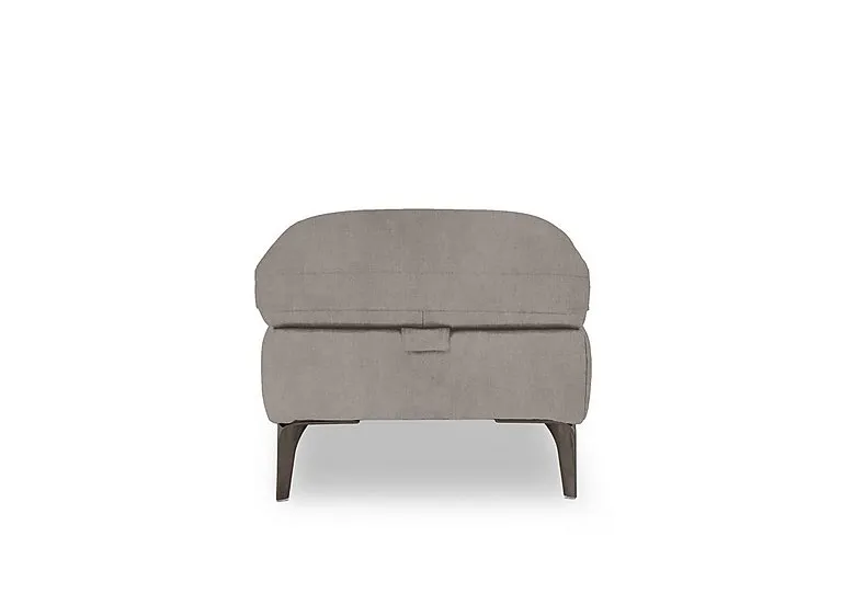 Morgan Fabric Storage Footstool - Opulence Silver
