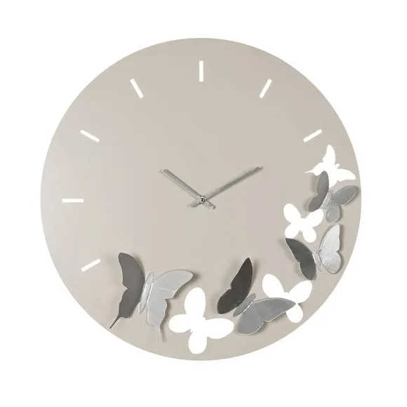Hometime Round Butterfly Wall Clock