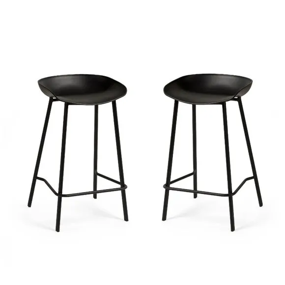 Renzo Set Of 2 Bar Stools, Metal 3