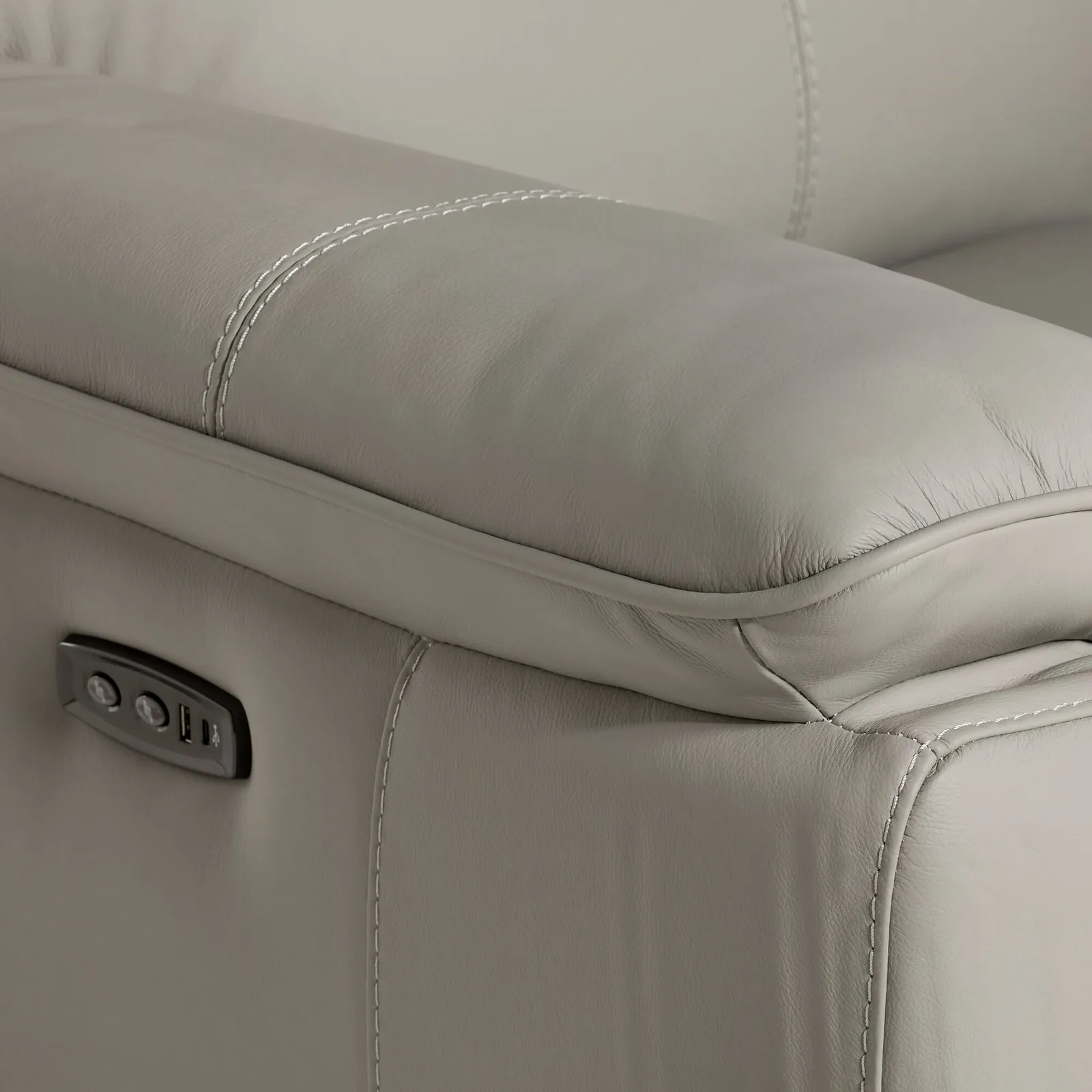 Fiore 1 Seater Recliner, Grey Leather | Barker & Stonehouse 5