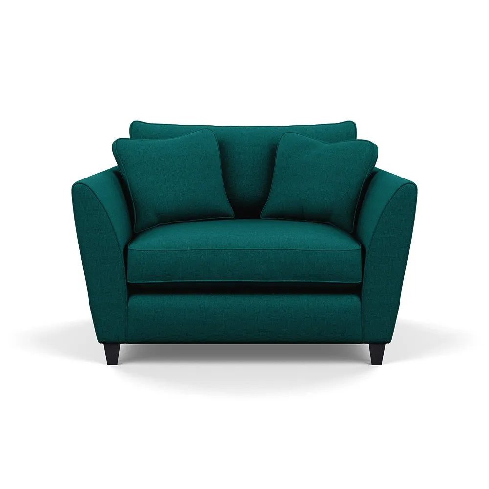 Heal's Torino Loveseat Brushed Cotton Pine Black Feet 1