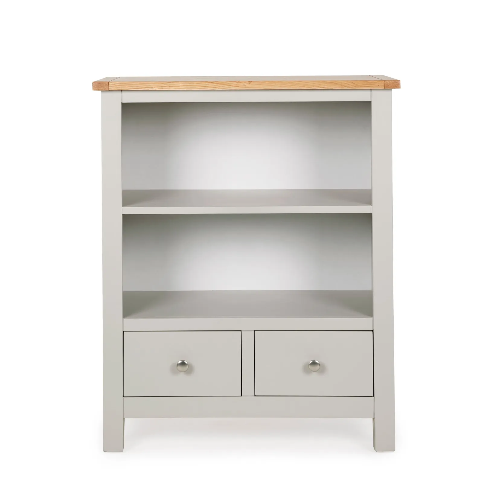 Bromley Grey Low Bookcase Grey and Brown