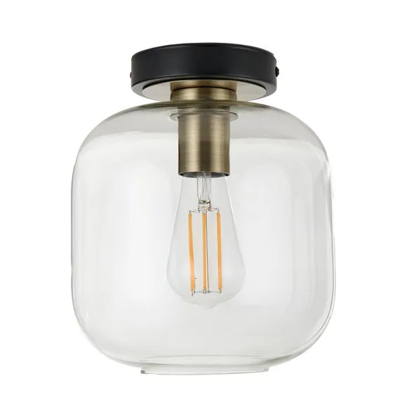 Florence Metal and Glass Flush Pendant 3