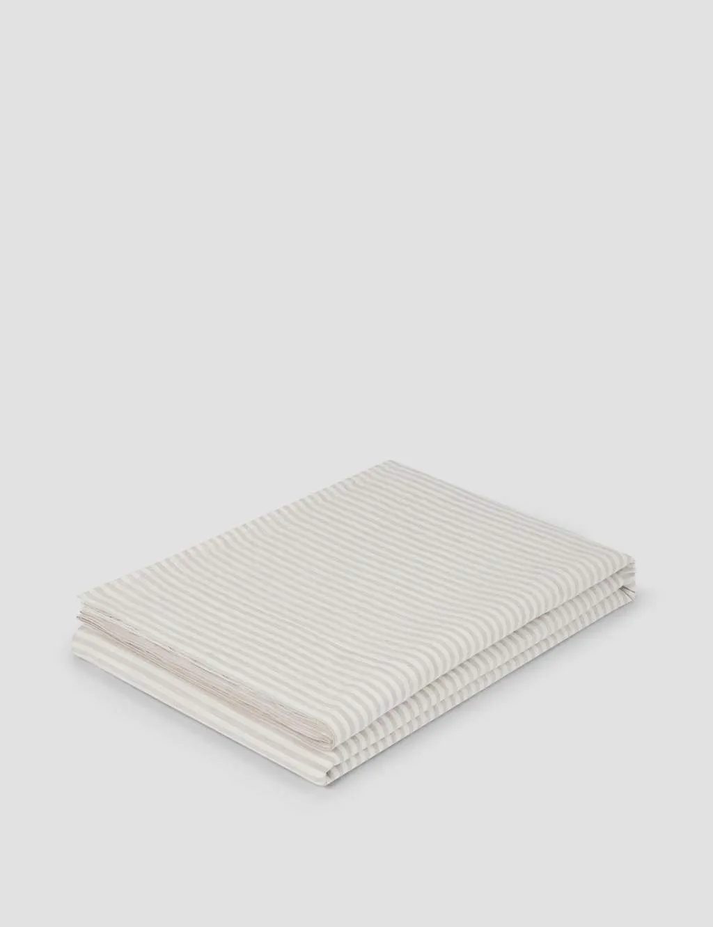 Piglet In Bed Pure Linen Striped Flat Sheet Oatmeal Mix