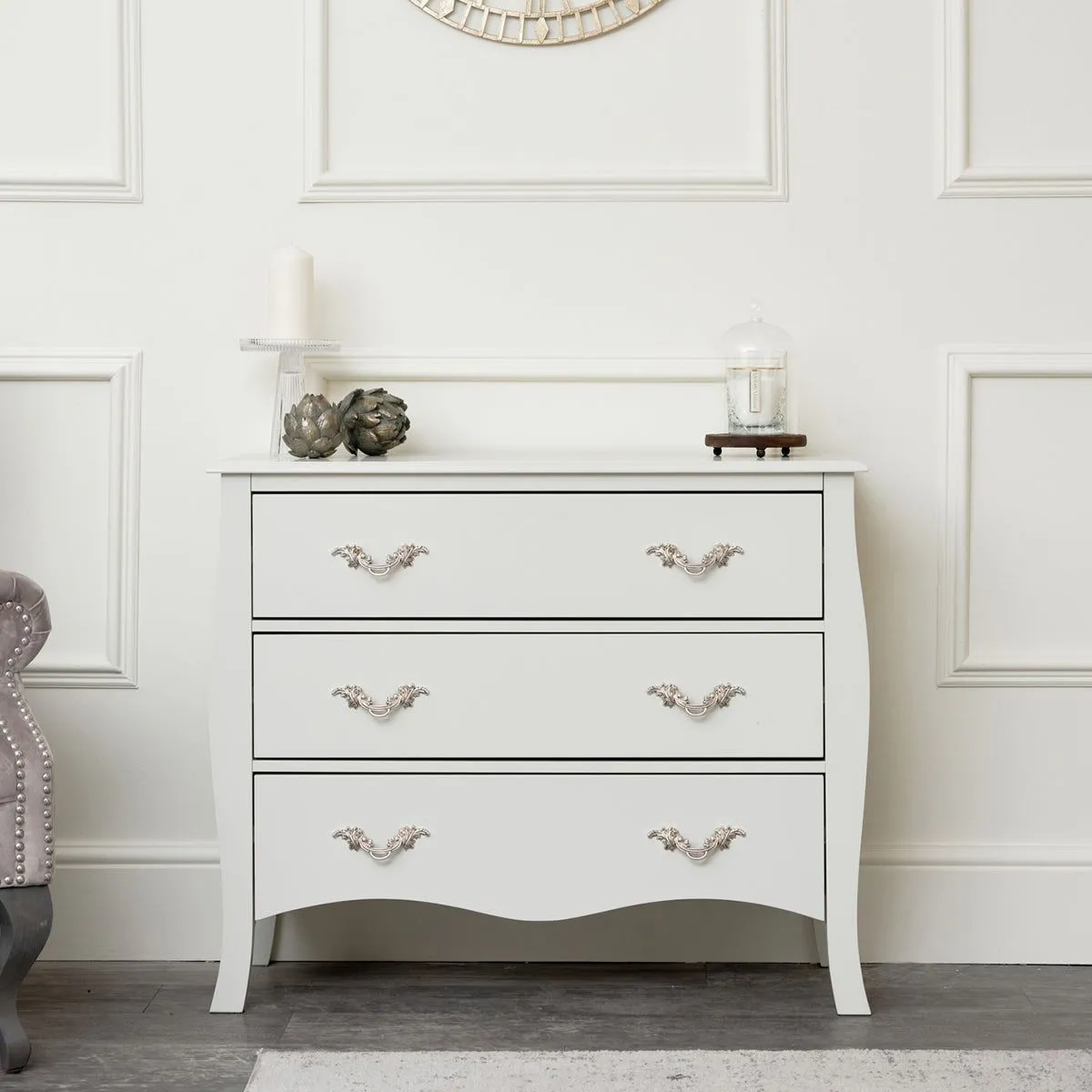 Melody Maison Large 3 Drawer Chest Of Drawers - Elizabeth Ivory Range 3