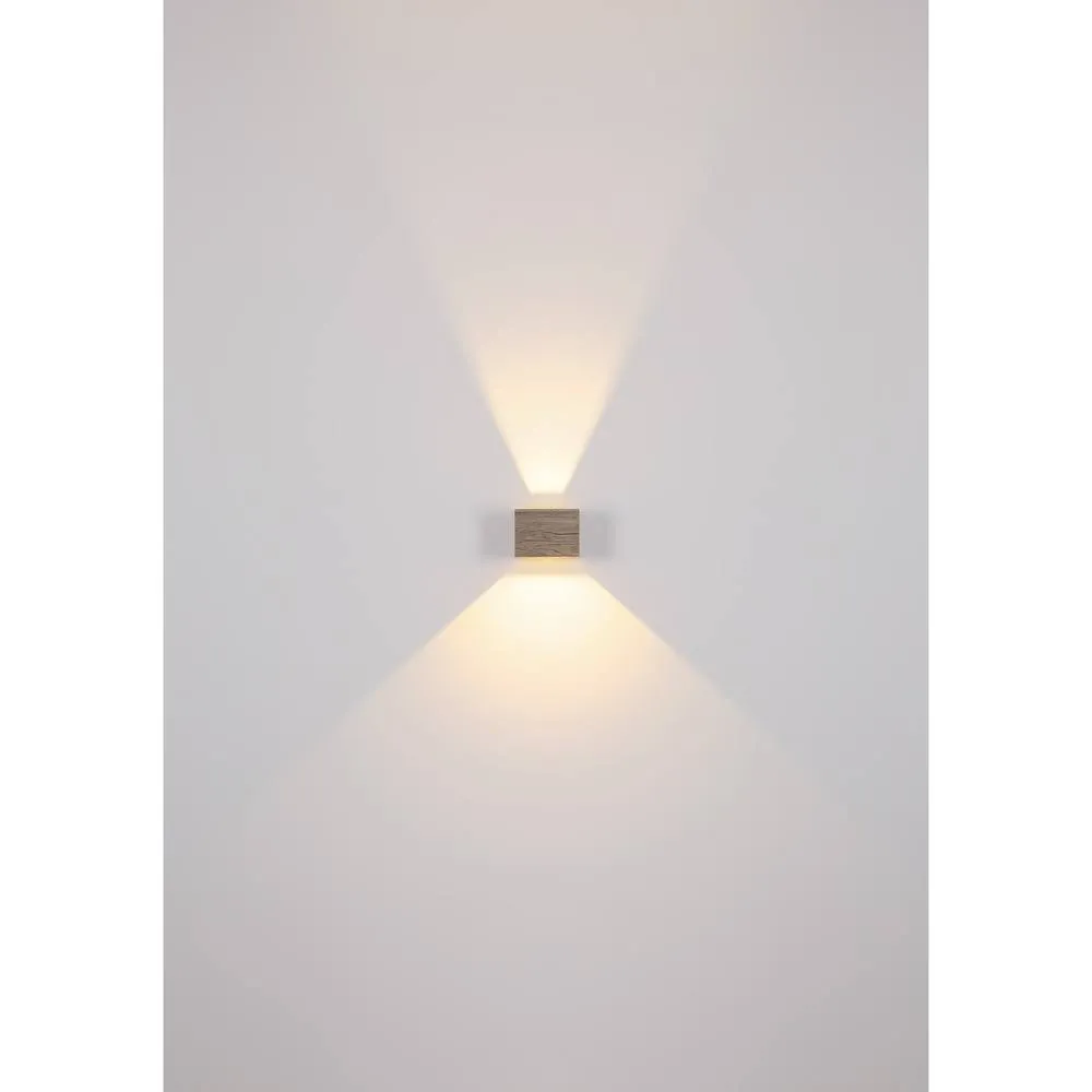 Netlighting Alina Up & Down Wall Lamp Wood Look Dark LED 3000K in Brown 6