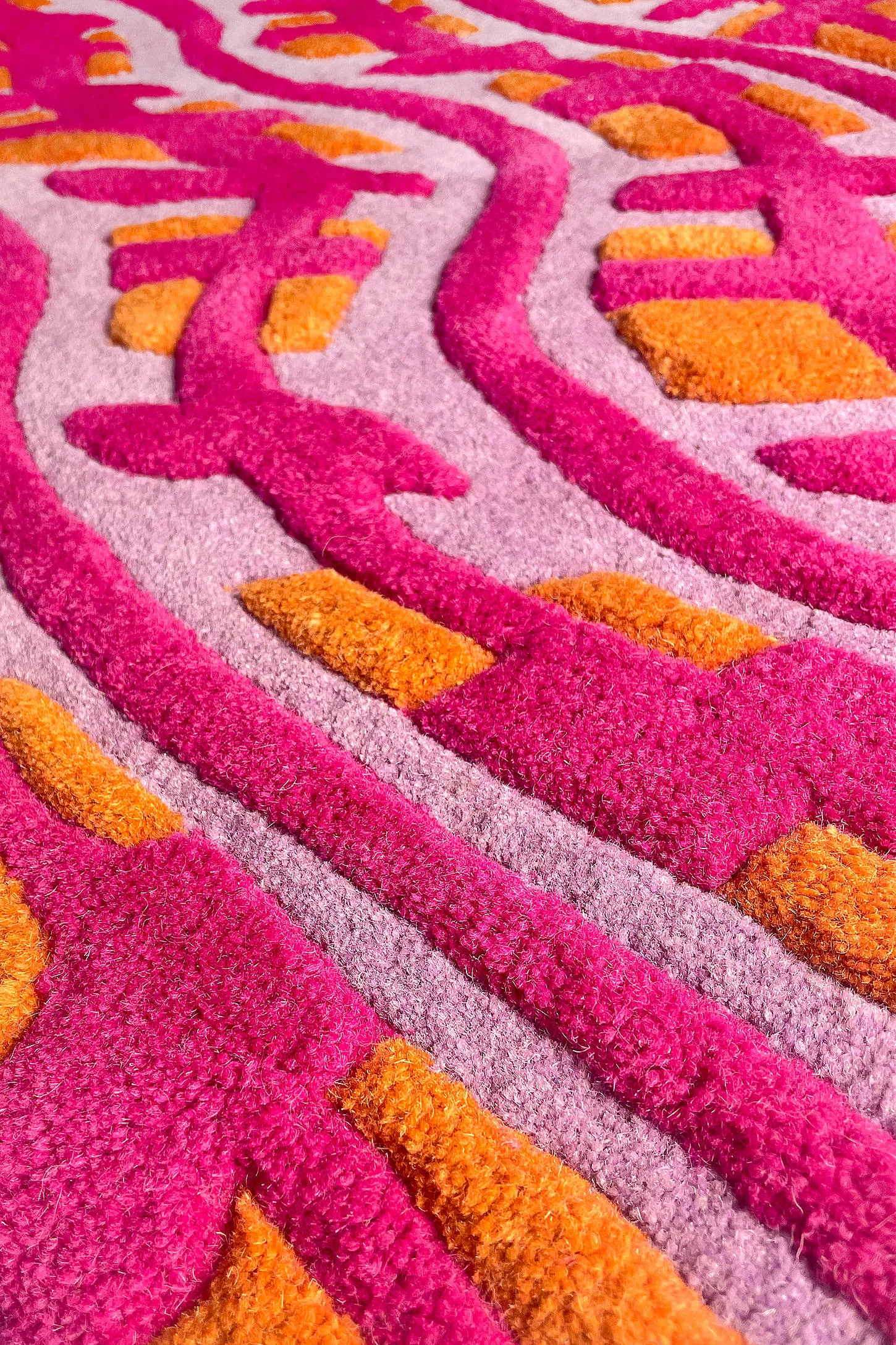Wavey Casa Wavey Rug - Pink 140cm X 130cm 3