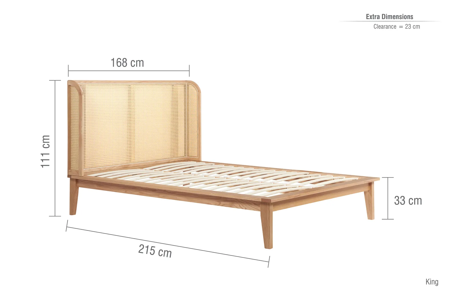 Birlea Rattan Bed Frame Venice Oak 4FT6 135cm Wrap Around in Beige 6